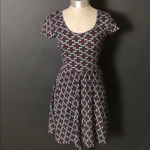 Tribal print Dress with Open Cross Back